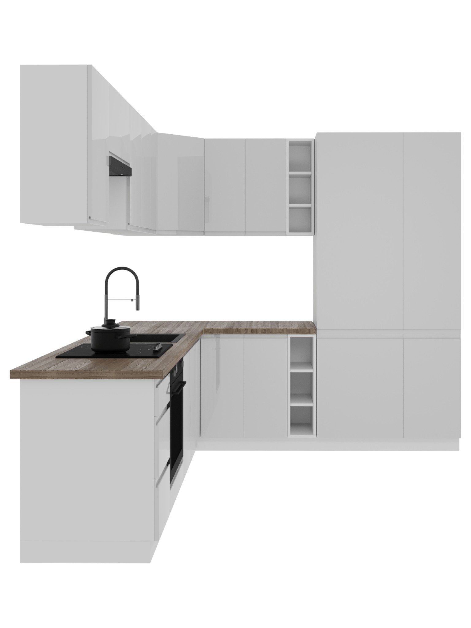 ROYAL24_MARKT Winkelküche K94-G270 - Aspen - Perfekte Raumnutzung, (Komplett Set), Beste Güte - Innovativ - Modern