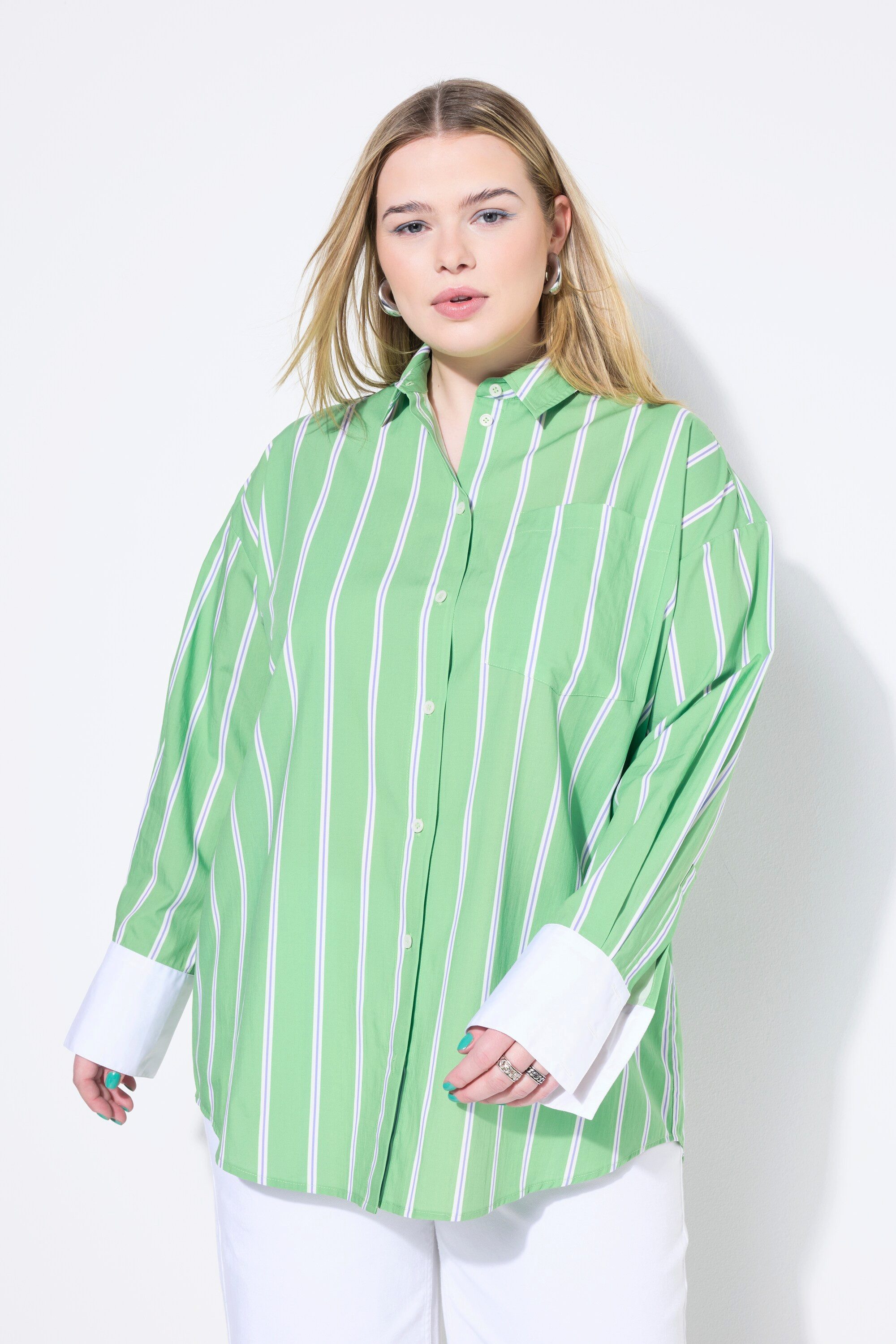 Studio Untold Hemdbluse Hemdbluse oversized Streifen Langarm