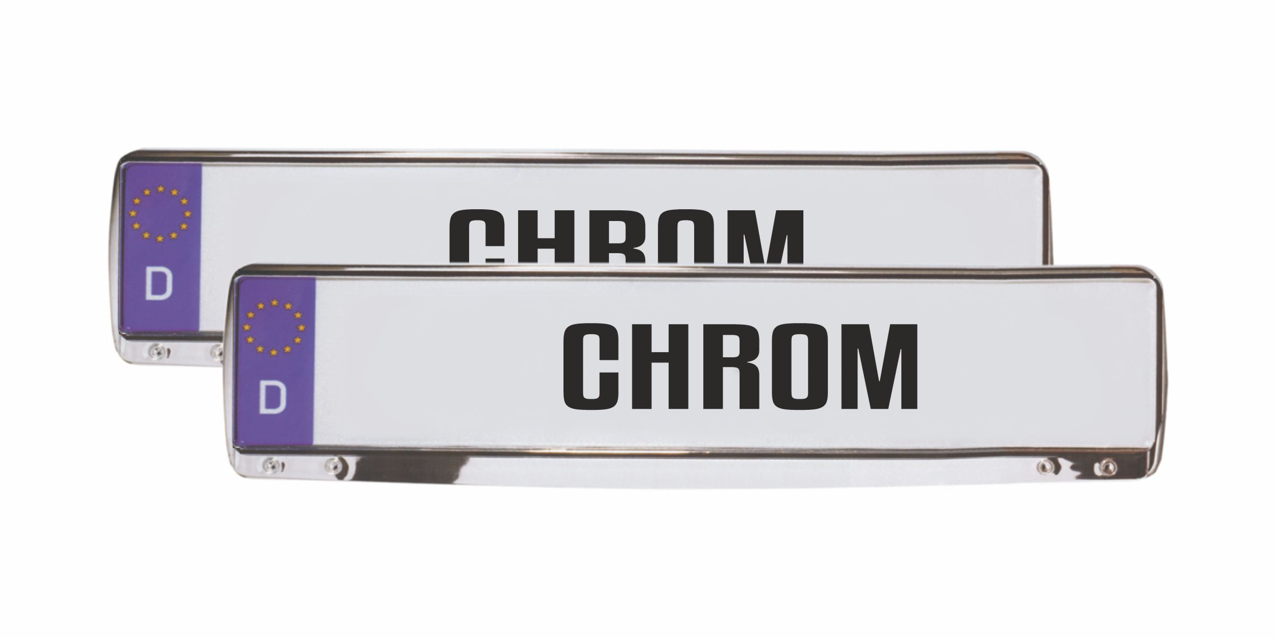 Hermann Schütz Kennzeichenhalter Design Kennzeichenrahmen Chrome 2 Stück