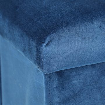 relaxdays Stauraumhocker Sitzhocker mit Stauraum, Blau