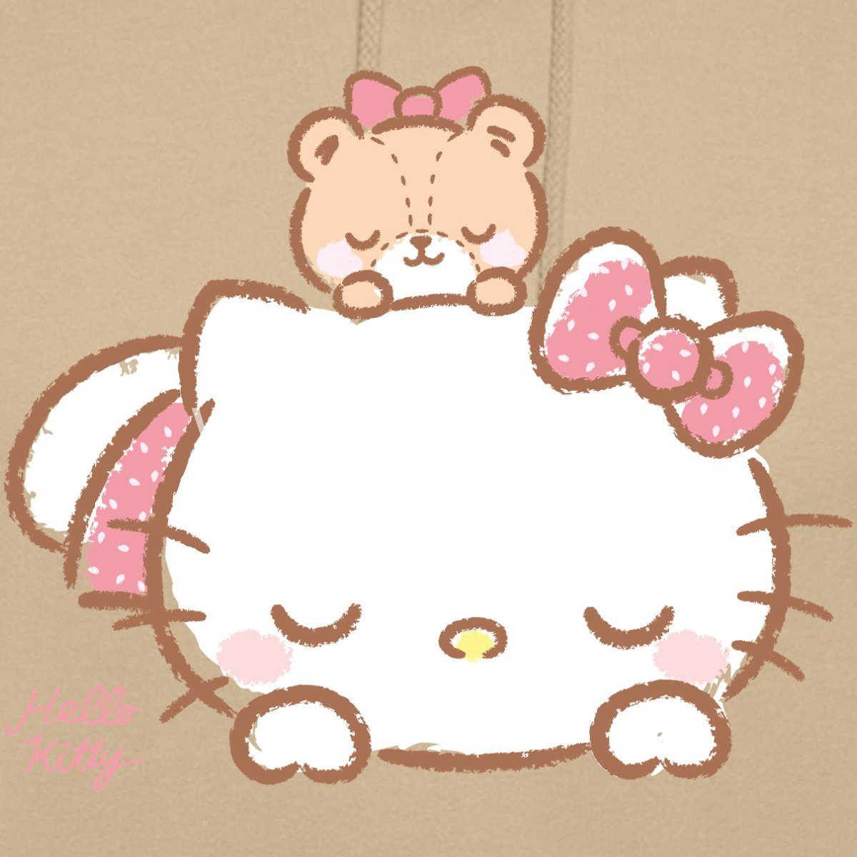 Spreadshirt Hoodie Hello Kitty Mit Teddy Auf Dem Rücken Unisex Hoodie (1-tlg)
