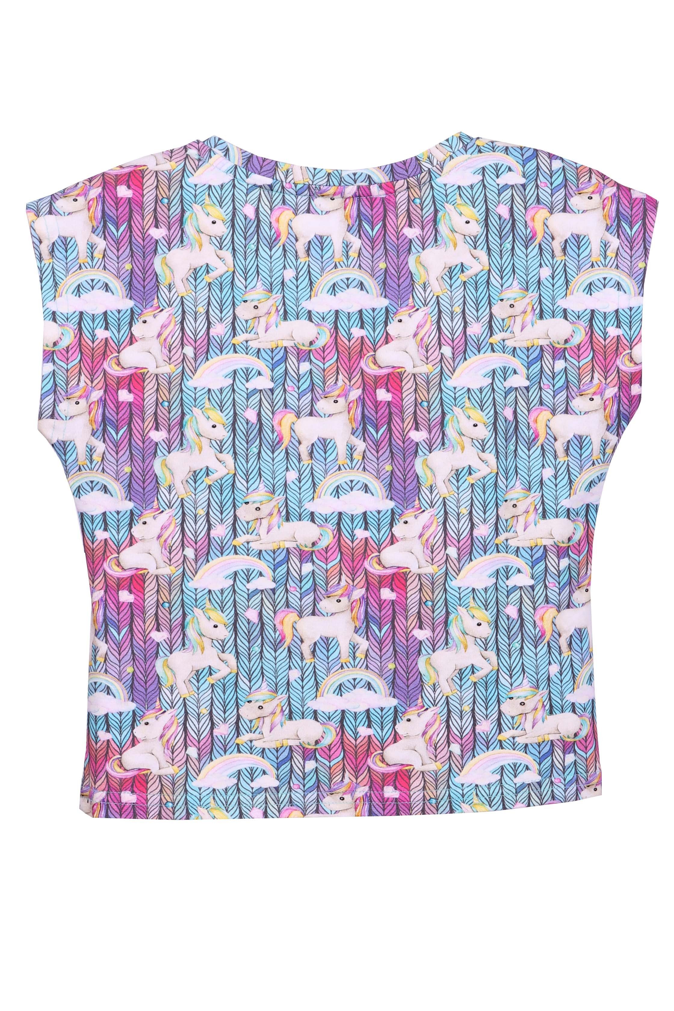 coolismo T-Shirt Motiv-Druck Pferdchen mit Einhorn (Set, 2-tlg., Shirt & Rock) Rundhalsausschnitt, niedlicher Print, Baumwolle