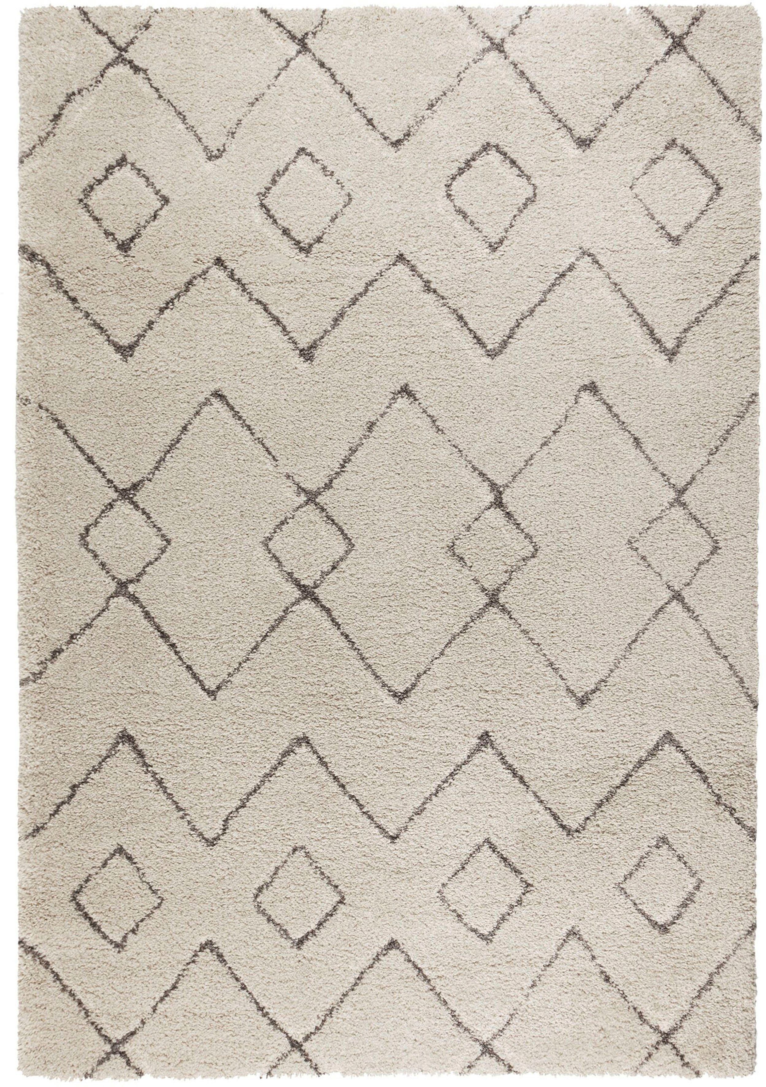 FLAIR Imari, Boho, RUGS, Rauten Höhe: 30 Berber Hochflor-Teppich Muster mm, Optik, rechteckig,