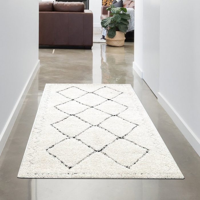 Teppich Moderner flauschiger Teppich mit geometrischem Muster Carpetia rechteckig Höhe: 15 mm