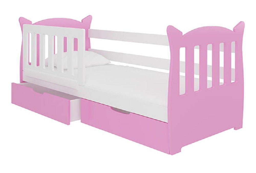 Feldmann-Wohnen rosa 2 weiß / Farbe Kinderbett Schubladen), wählbar LENA (mit Kiefer Absetzungen: