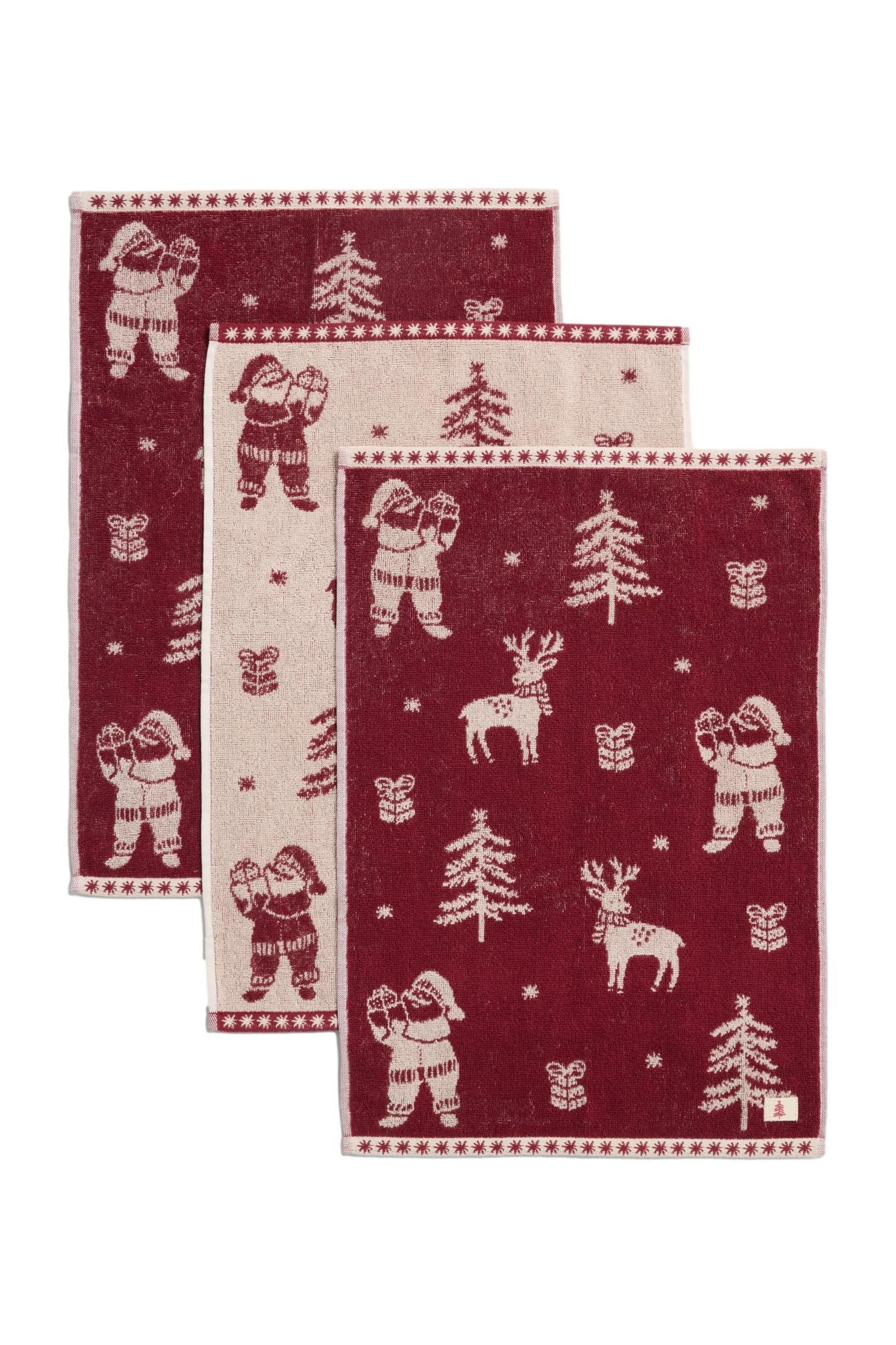 Next Geschirrtuch 3er-Set Frottee Geschirrtücher, Weihnachten/Santa, (3-tlg)