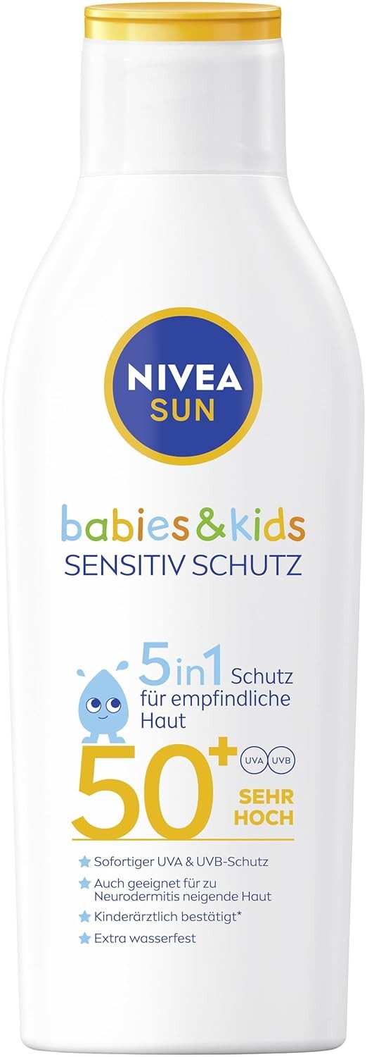 Nivea Sonnenschutzmilch Babies & Kids Sensitiv Schutz Sonnenmilch LSF 50+, 1-tlg.