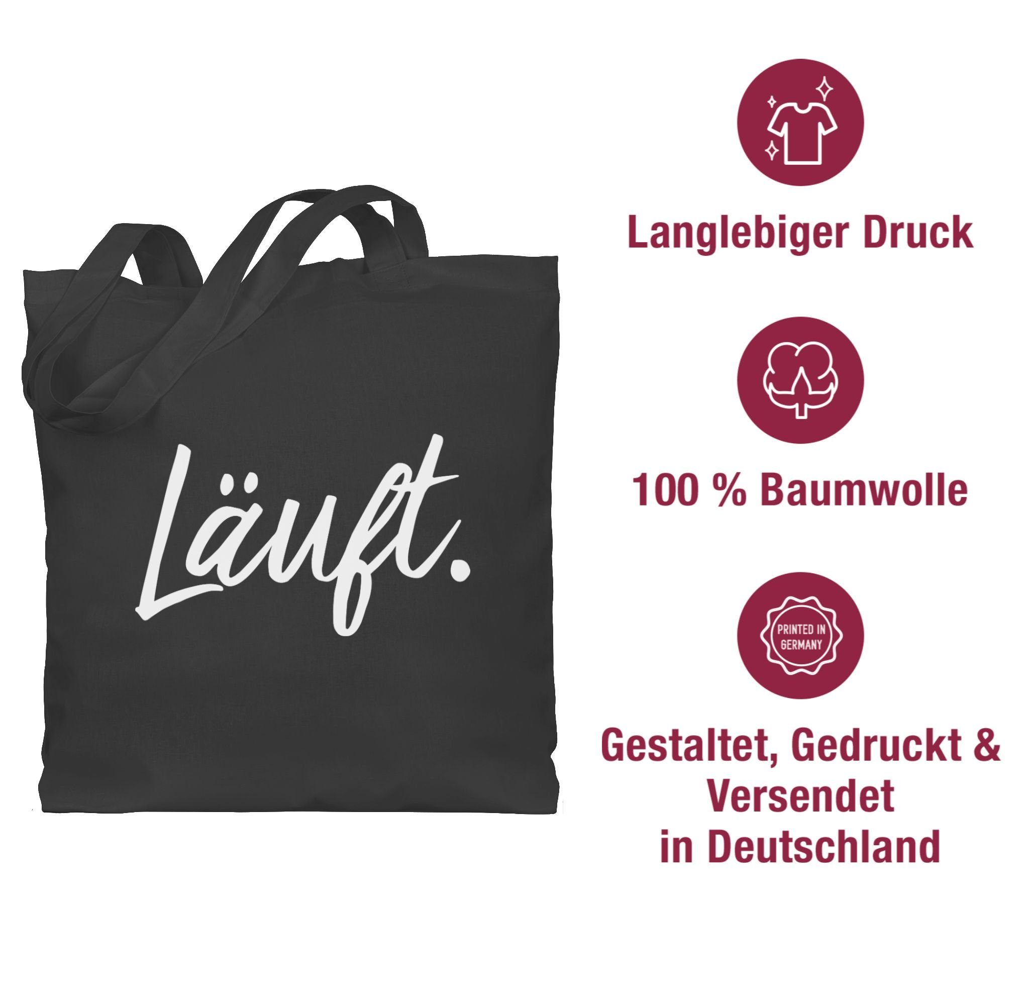 Läuft Statement 2 Shirtracer - Statement, Dunkelgrau Sprüche Umhängetasche