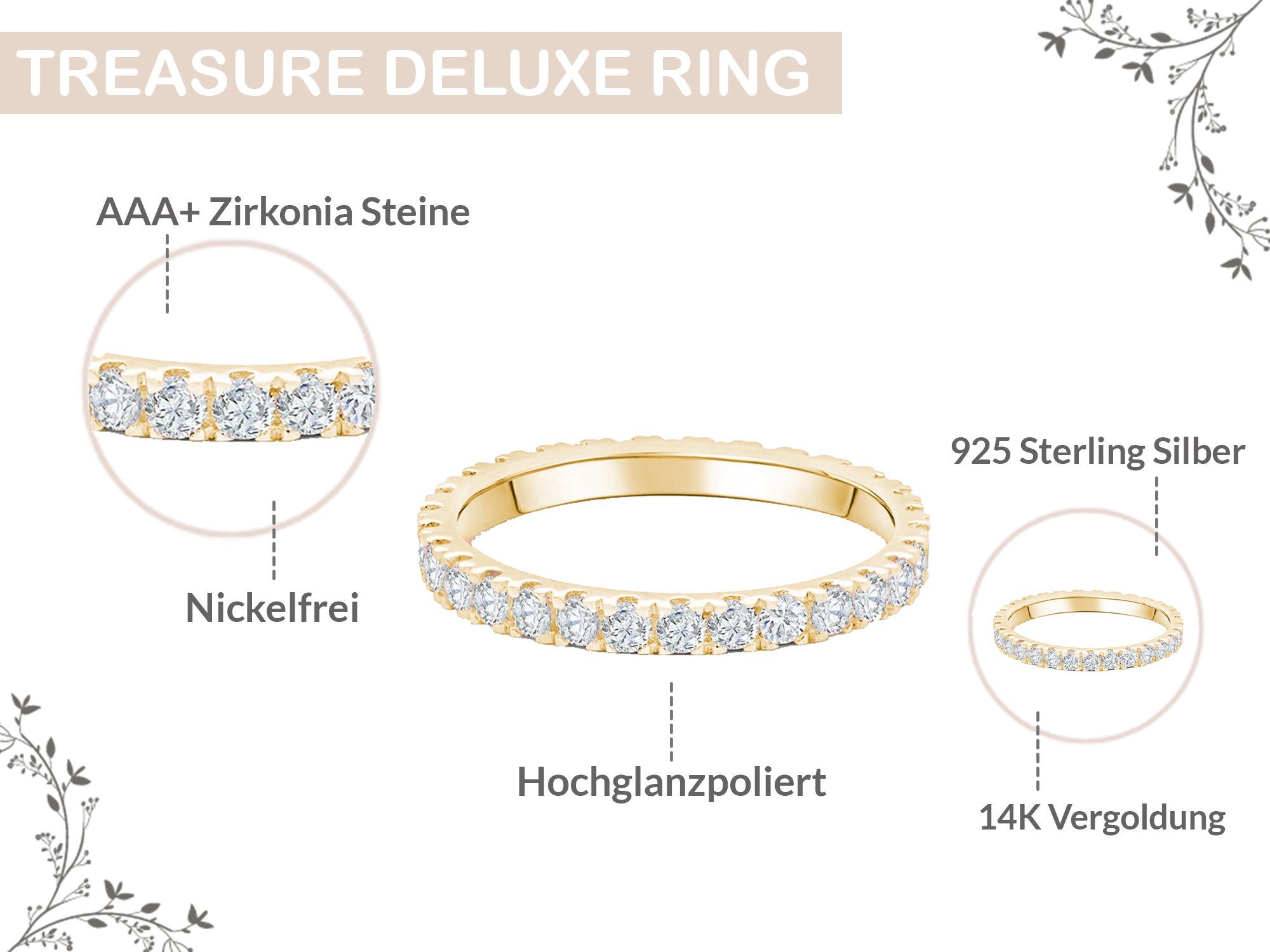 Lisandra Scott Silberring Eternity Ring Treasure 925 Sterling Silber mit Zi günstig online kaufen