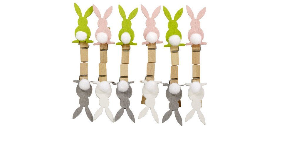 Trend Line Osterhase TrendLine Clip Osterhase 2 cm natur bunt 12 Stück