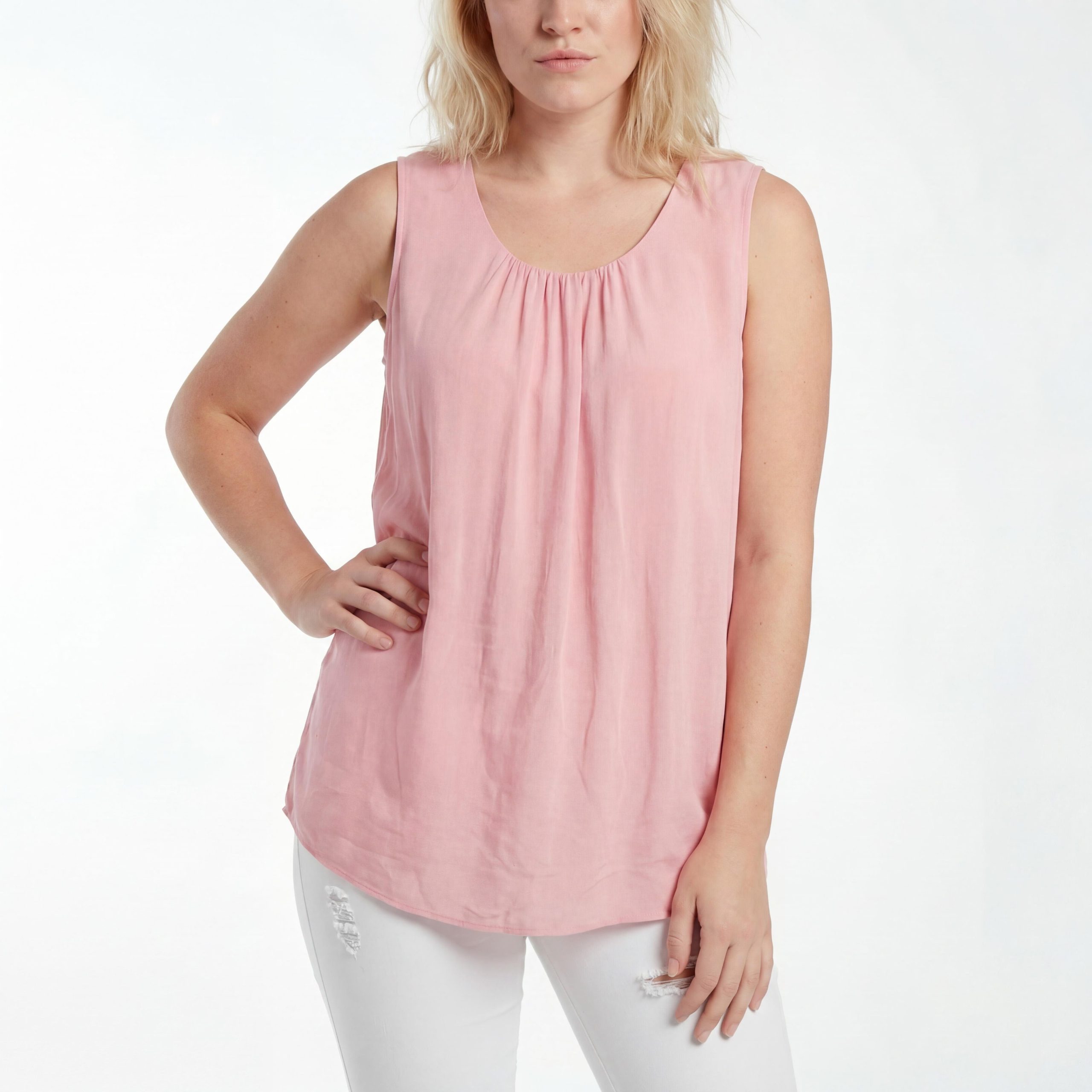 OriginalYou Trägertop Damen Long Top Sommer Oberteil ärmelloses Strandshirt mit Innentop für blickdichten Tragekomfort, erhältlich von 36-50