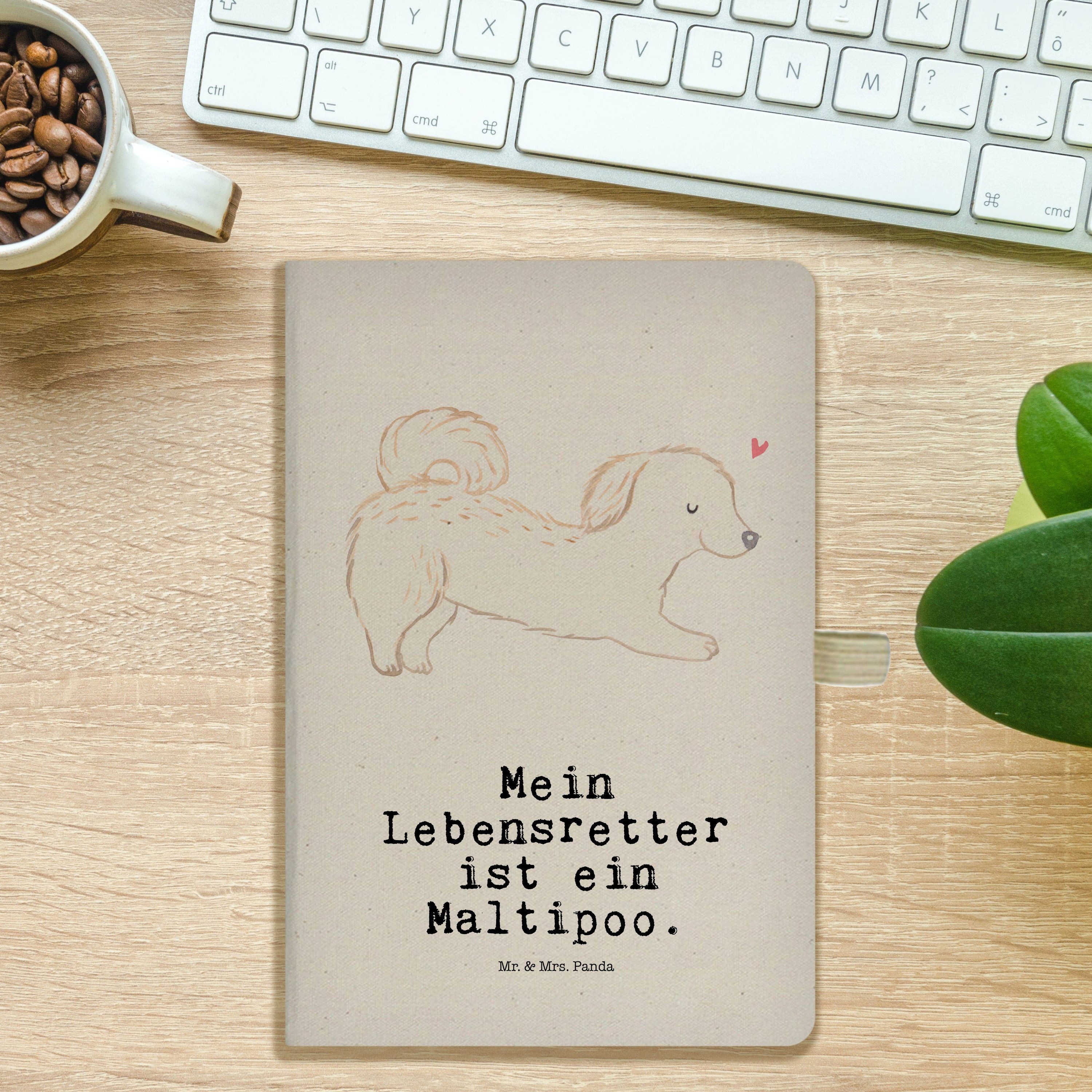 Thumbnail - Mr. & Mrs. Panda Notizbuch Maltipoo Lebensretter - Transparent - Geschenk, Tagebuch A5, Welpe, N Mr. & Mrs. Panda, Hochw...