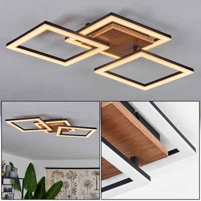 hofstein Deckenleuchte »Voghenza« verstellbare Deckenlampe, Metall/Kunststoff/Holz, Schwarz, 3000 Kelvin, verstellbares Leuchtelement, 1xLED 30 Watt, 2200 Lumen, Weiß, Natur