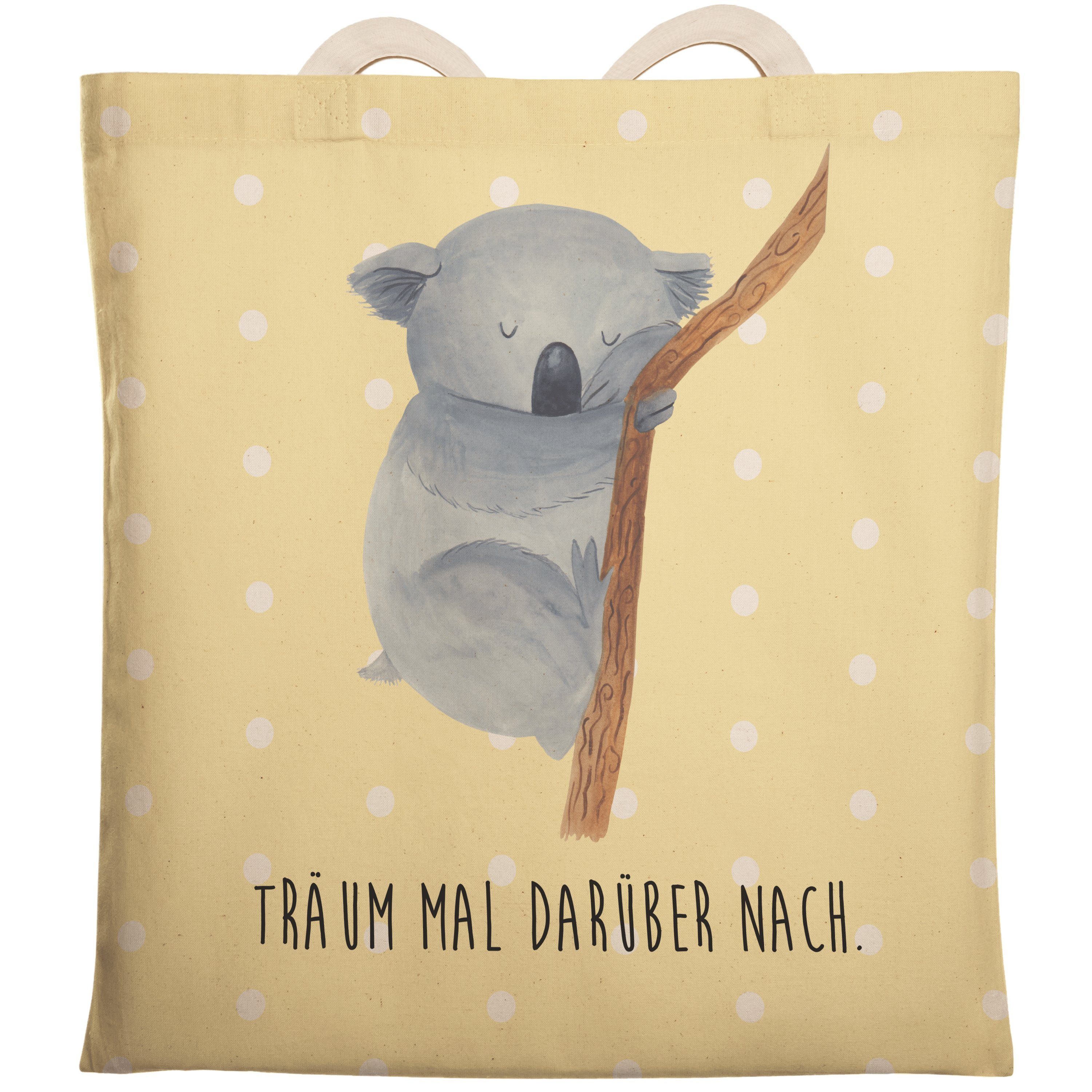 Mr. & Mrs. Panda Tragetasche Koalabär - Gelb Pastell - Geschenk, Einkaufstasche, Beuteltasche, Gut (1-tlg)