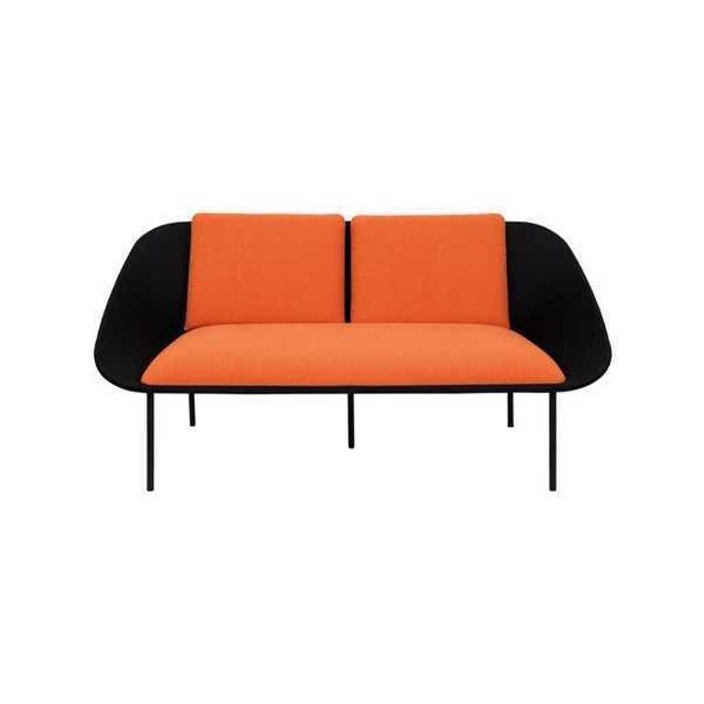 Outlet-Besonderheit! JVmoebel 2-Sitzer Schwarz-Oranger 2-Sitzer Made Couch 1 Teile, Polster Arbeitszimmer in Textil, Europa Modern