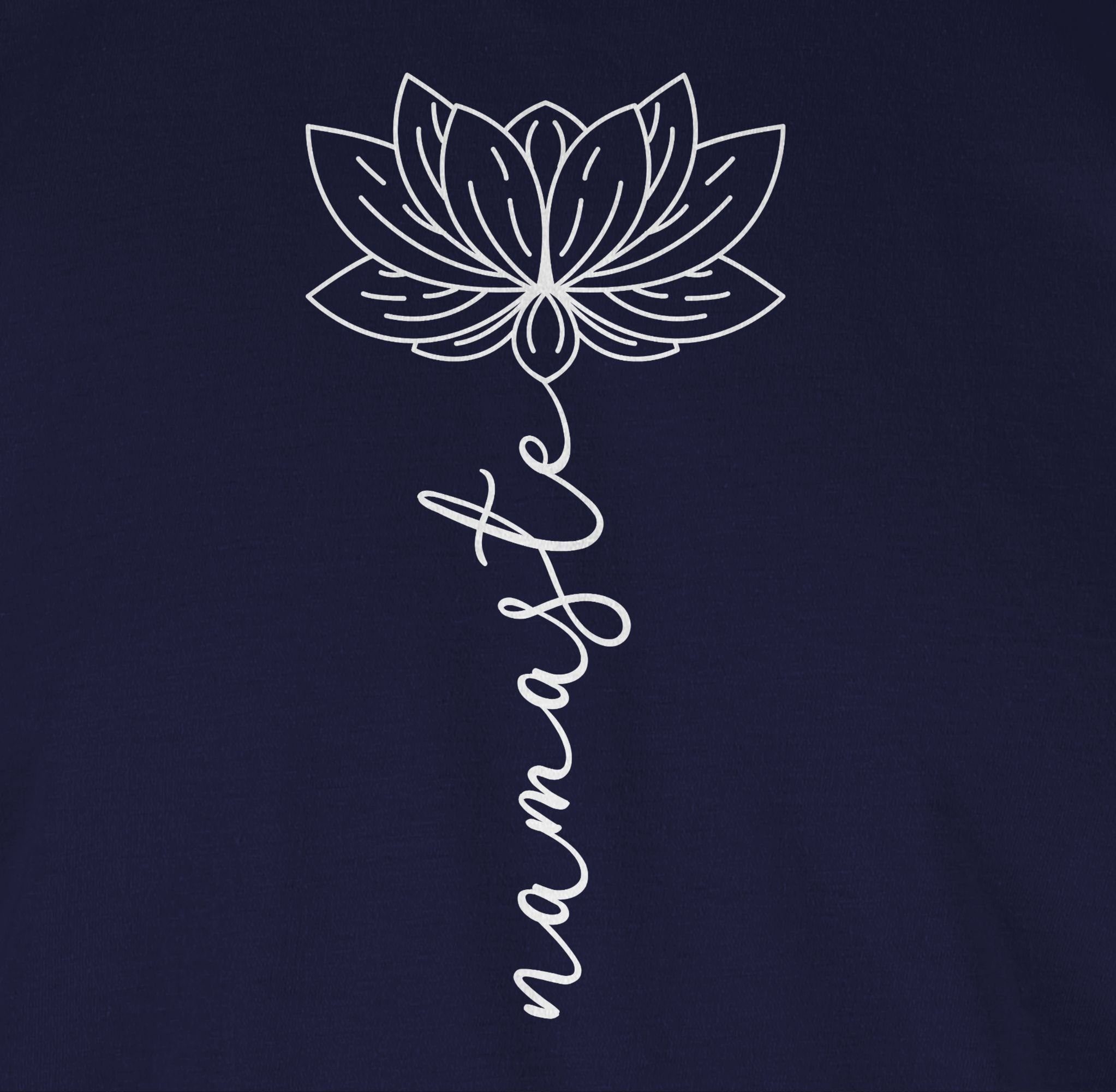 Lotusblüte Yoga Wellness Geschenk Namaste Blau Yoga Chakra und Shirtracer Rundhalsshirt 1 Navy
