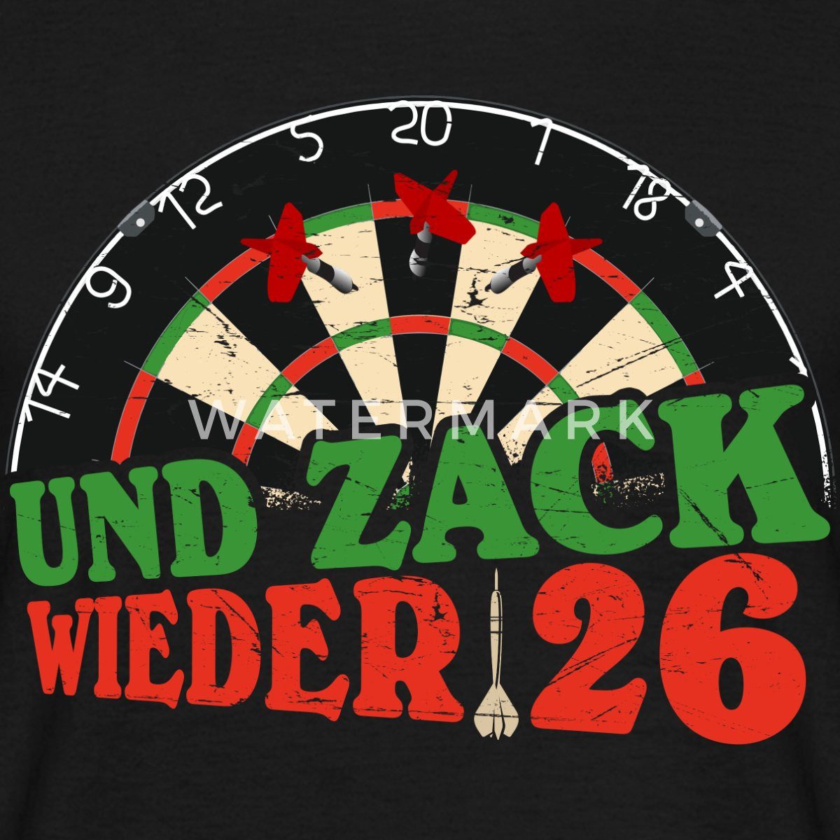Spreadshirt T-Shirt Dart Dartscheibe Und Zack wieder 26 Männer T-Shirt (1-t günstig online kaufen