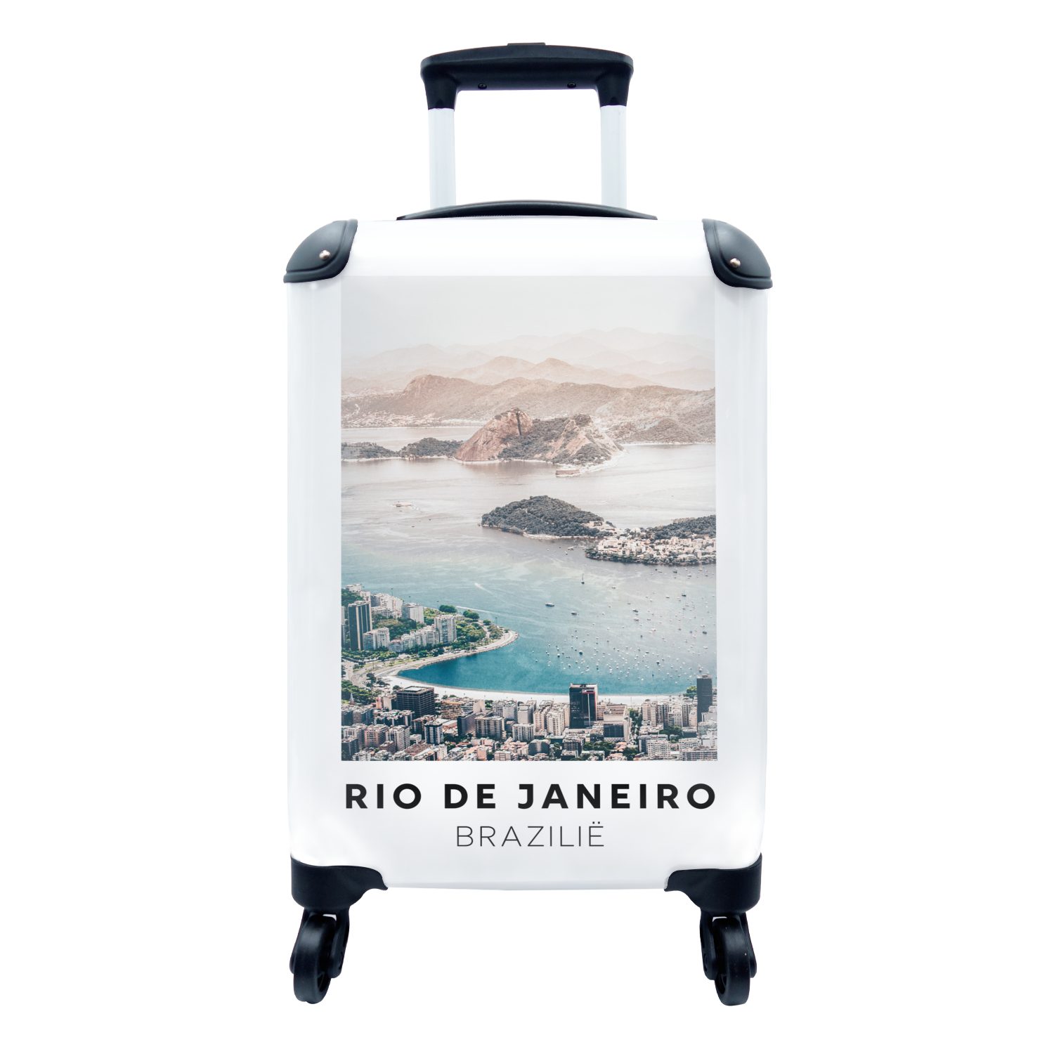 MuchoWow Handgepäckkoffer Brasilien - Rio - Wasser, 4 Rollen, Reisetasche mit rollen, Handgepäck für Ferien, Trolley, Reisekoffer