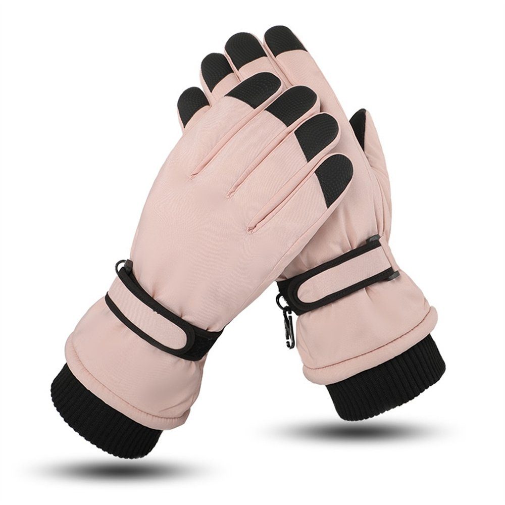 Rouemi Skihandschuhe Damen-Skihandschuhe, warme wasserdichte Outdoor-Sporthandschuhe Rosa | Handschuhe