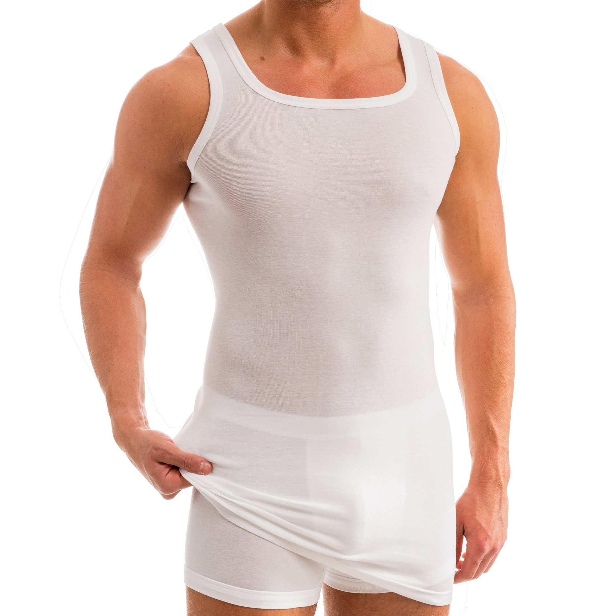 HERMKO Achselhemd 16027 Herren extralanges Unterhemd aus Baumwolle / Modal günstig online kaufen