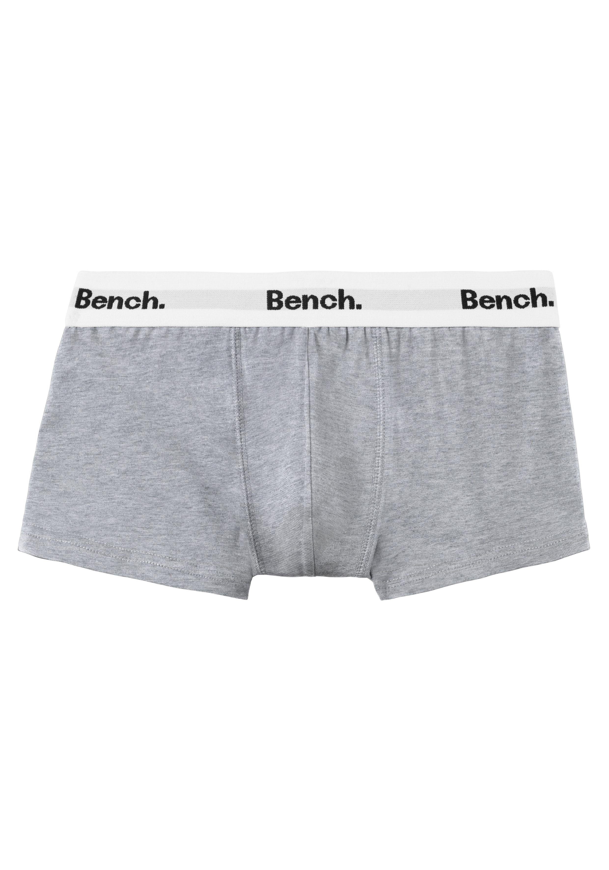Bench. Boxer (Packung, 3-St) mit Bench anthrazit, mit navy Bund grau-meliert, weißem Schriftzug