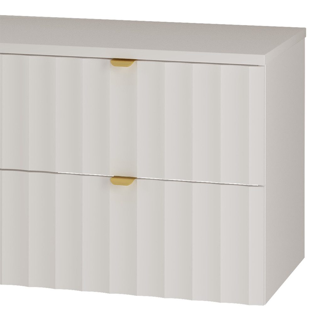 Lomadox Waschbeckenschrank AVOLA-140 Waschbeckenunterschrank Badezimmerschrank 120 cm breit modern in weiß