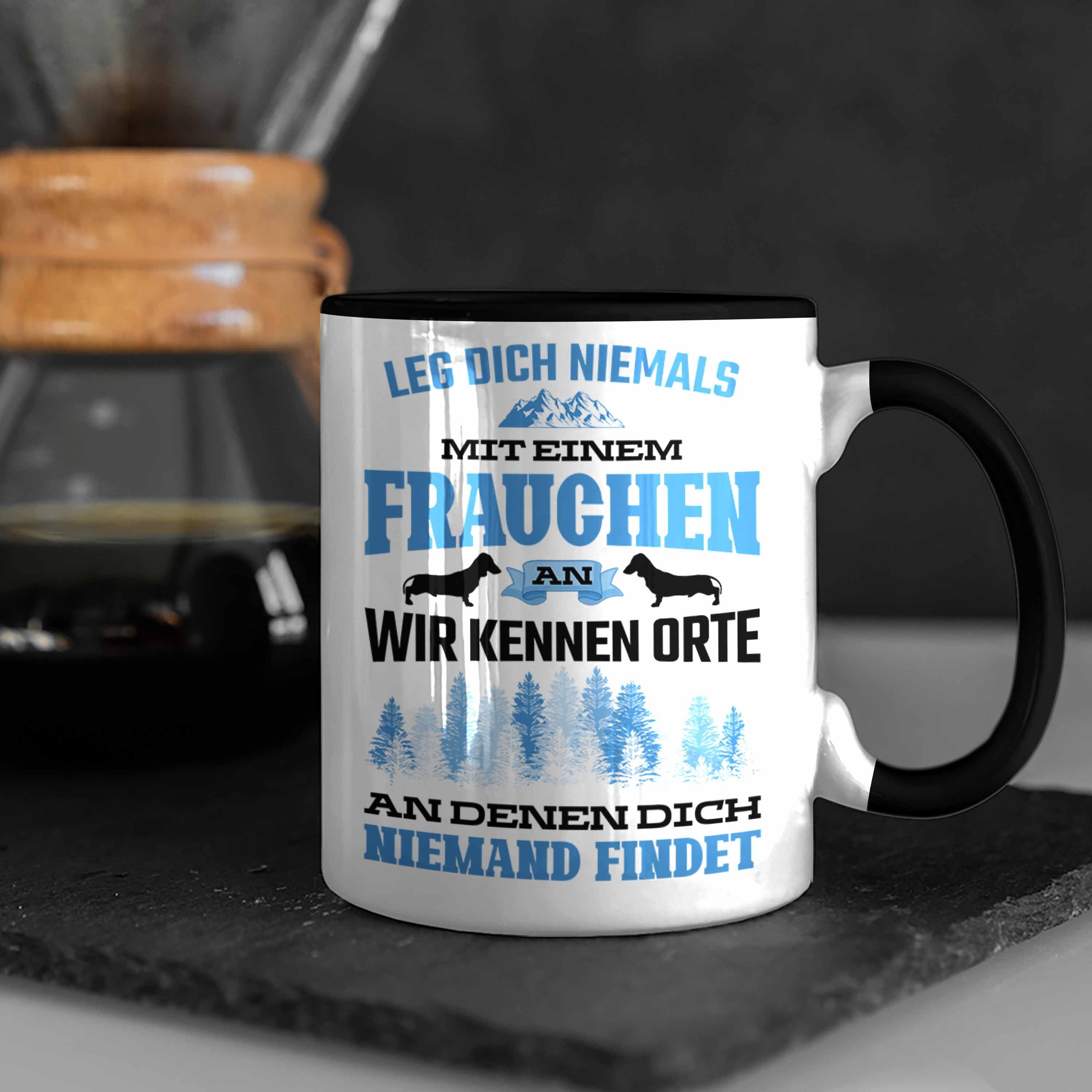 Frauchen Hund Geschenke - Geschenk Tasse Hundebesitzerin Trendation Spruch Schwarz Lustig Tasse Trendation