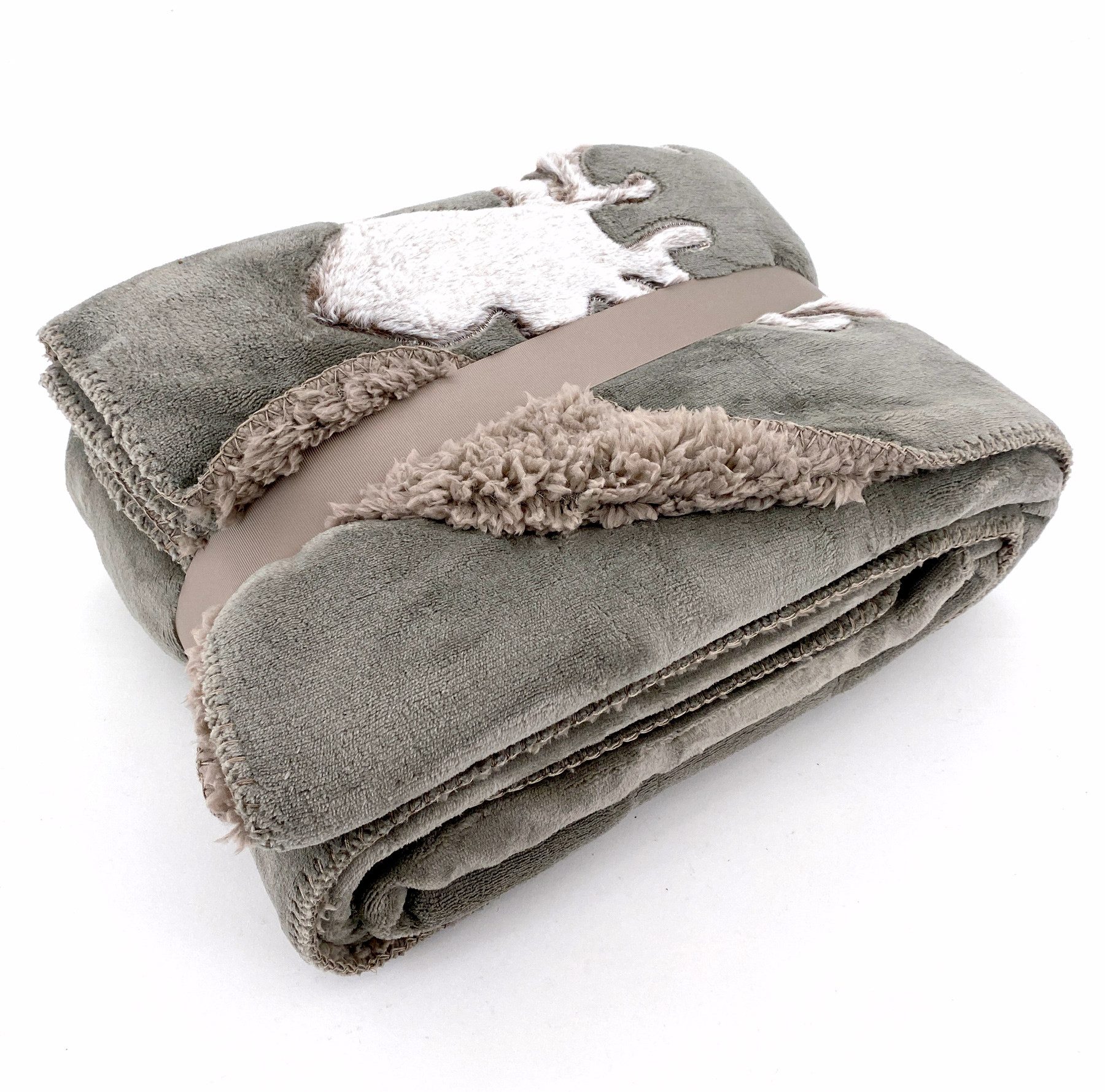 Wohndecke Kuscheldecke Hirsch Fell-Imitat Sofadecke Landhaus, heimtexland, 150x200 I kuschelig weich I warm I flauschig I Chalet Design – Bild 4 von 5