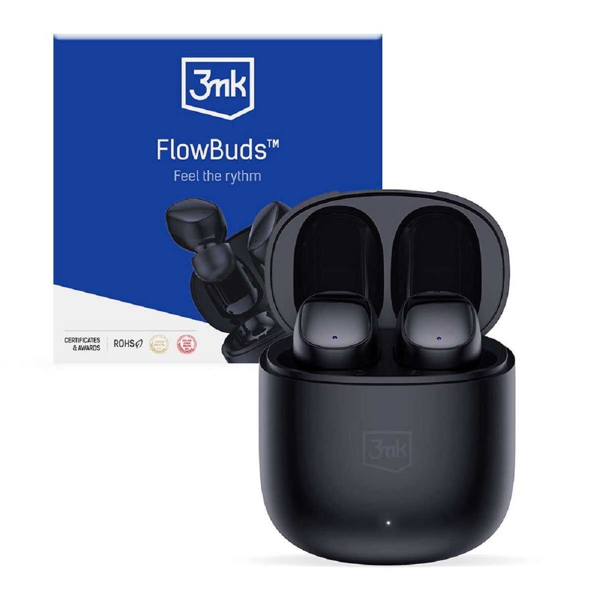 3MK TWS Bluetooth Hören, FlowBuds, (Touch-Funktion, von Stunden Bluetooth-Kopfhörer Kopfhörer kabellose 6,5 5.3 FlowBuds Hintergrundgeräuschen) Bluetooth, ununterbrochenes Unterdrückung