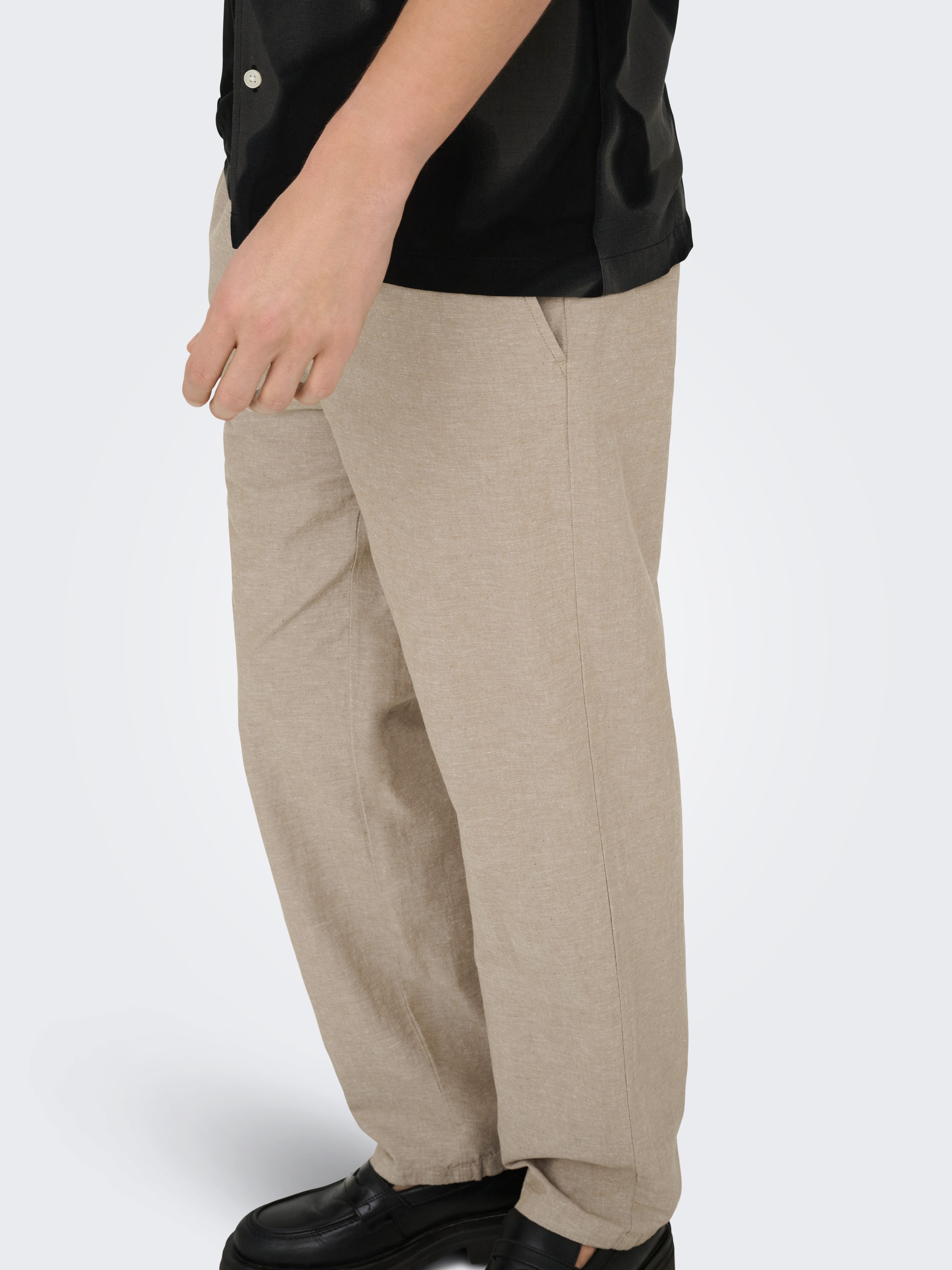 ONLY & SONS Schlupfhose ONSSINUS LOOSE 0007 COT LIN PANT NOOS Baumwolle mit Leinen, locker geschnitten