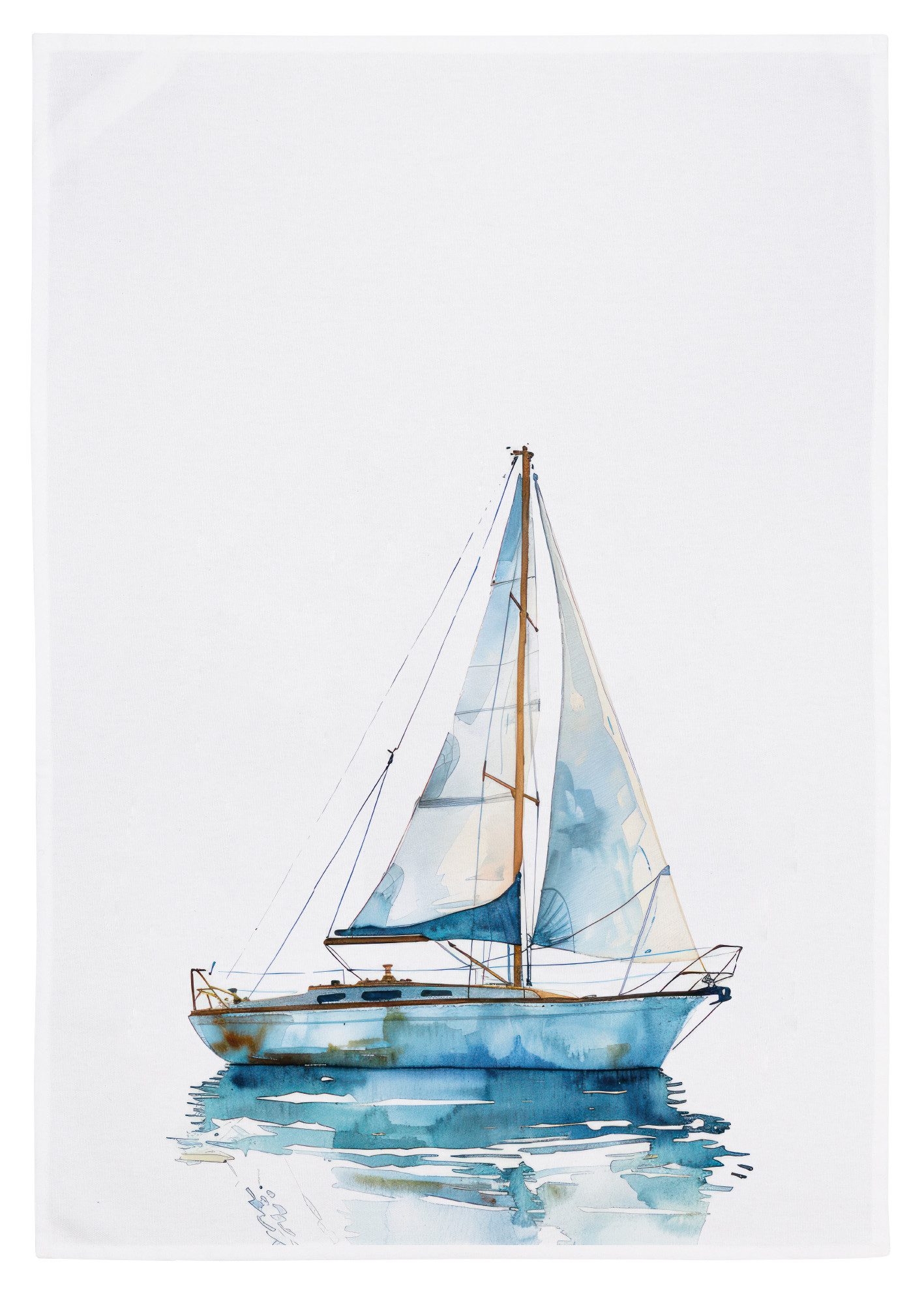 Miss Cotton Geschirrtuch Buntes Segelboot, (1-tlg)