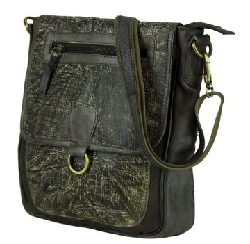 Sunsa Umhängetasche Leder Tasche für Damen, Schultertasche/ Crossbody Bag in Vintage Retro Design., echt Leder