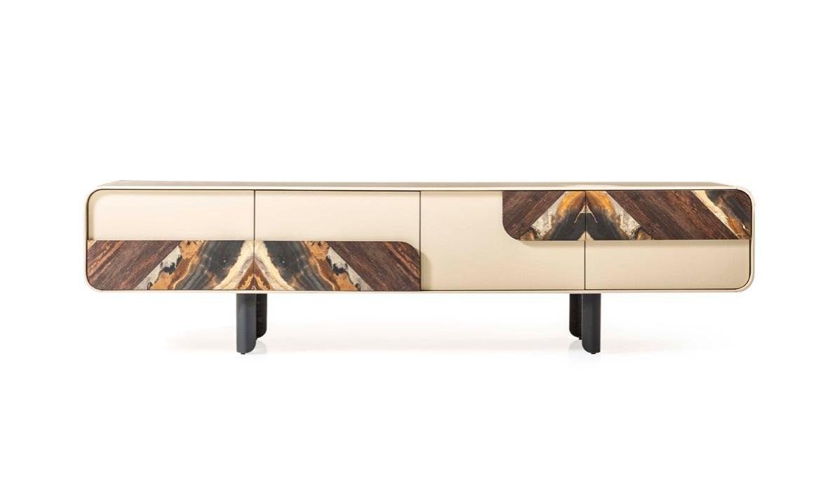 JVmoebel Lowboard Beige RTV Lowboard Sideboard Holz Wohnzimmer Wohnwand Möbel (1 St., RTV Lowboard), Made in Europe