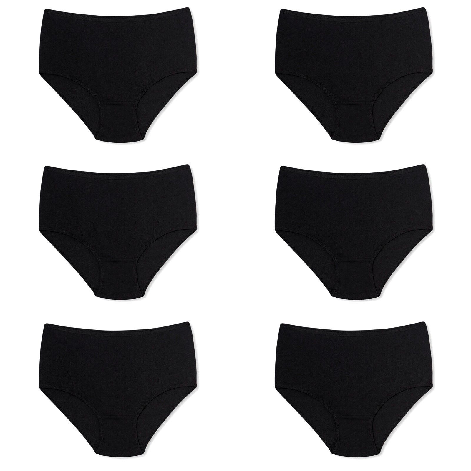 Seher/Tutku Slip Damen Unterhosen 6er-10er Pack Basic Slips elastische Taillenslips (10-St., 6er- oder 10er-Pack) Hohe Taille für zusätzlichen Komfort