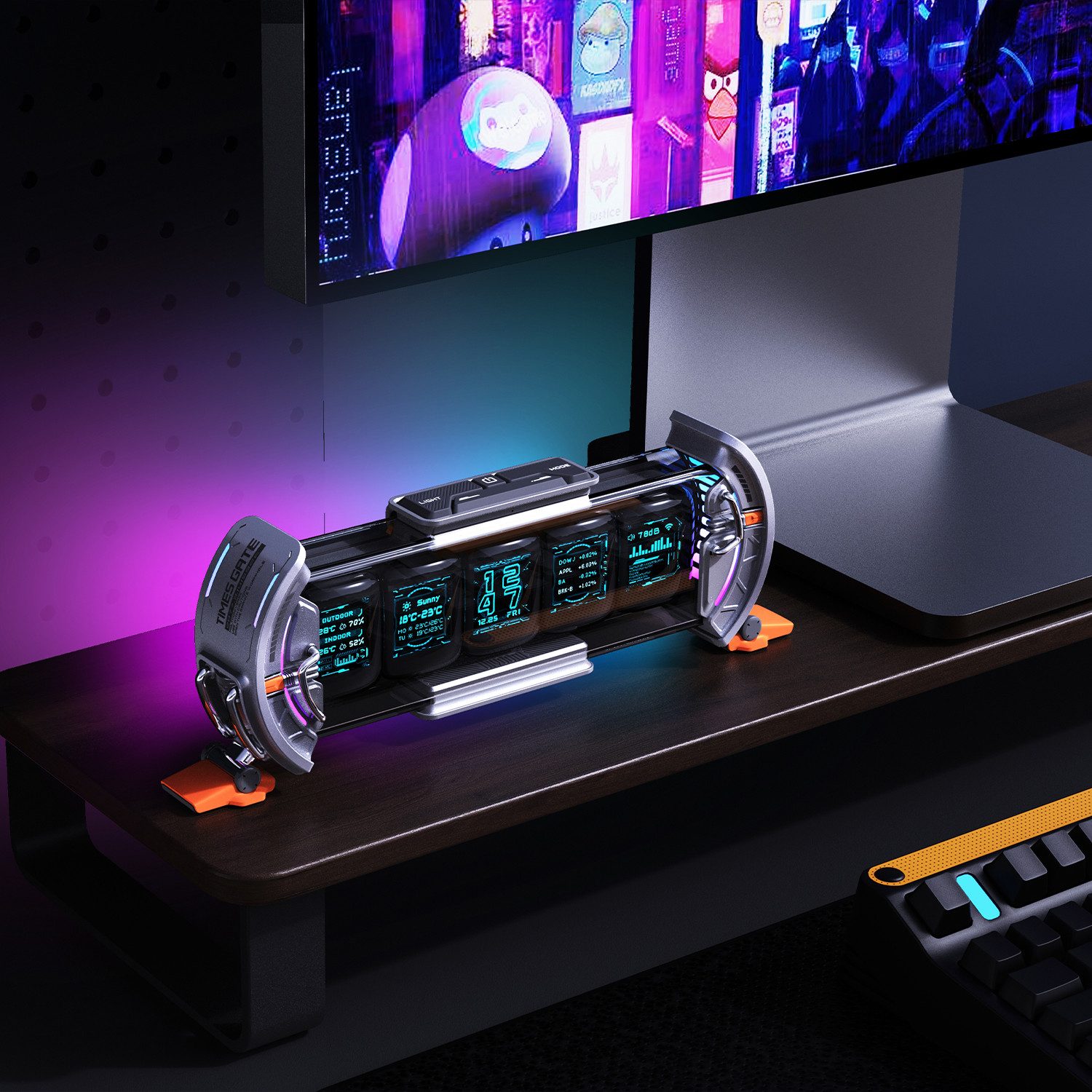 DIVOOM Bilderrahmen Divoom - Times Gate Informatives Pixel Display grau günstig online kaufen