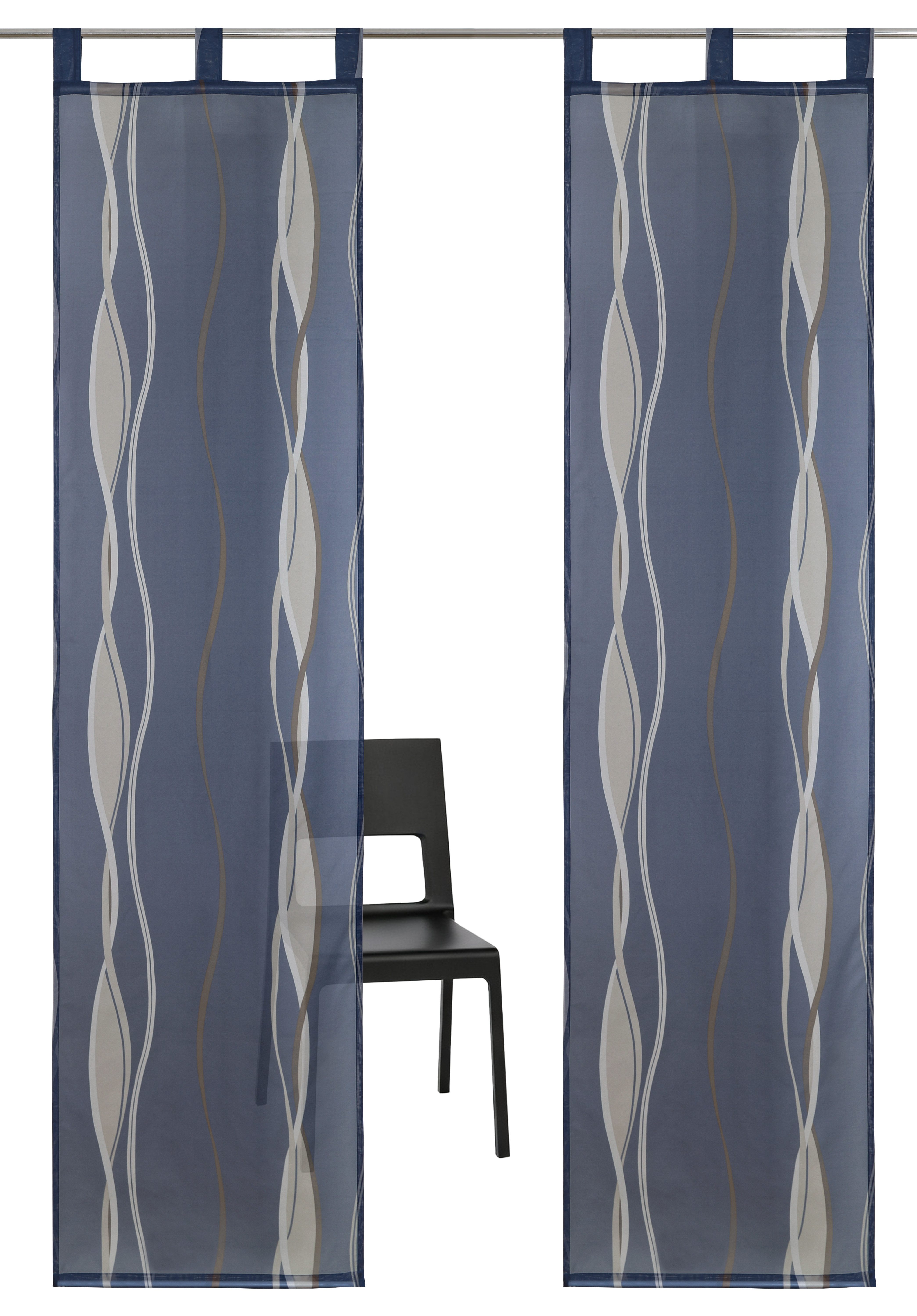 OTTO home Schiebegardine Dimona (2 St), Schlaufen, transparent, Voile, 2er-Set, Fertiggardine, inkl. Beschwerungsstange, Wellen