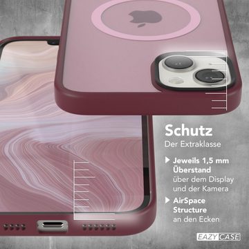 EAZY CASE Handyhülle Outdoor Case MagSafe Matt für Apple iPhone 14 Plus 6,7 Zoll, Handyhülle stoßfest Smart Case anti-kratz Outdoorcase Beere Bordeaux