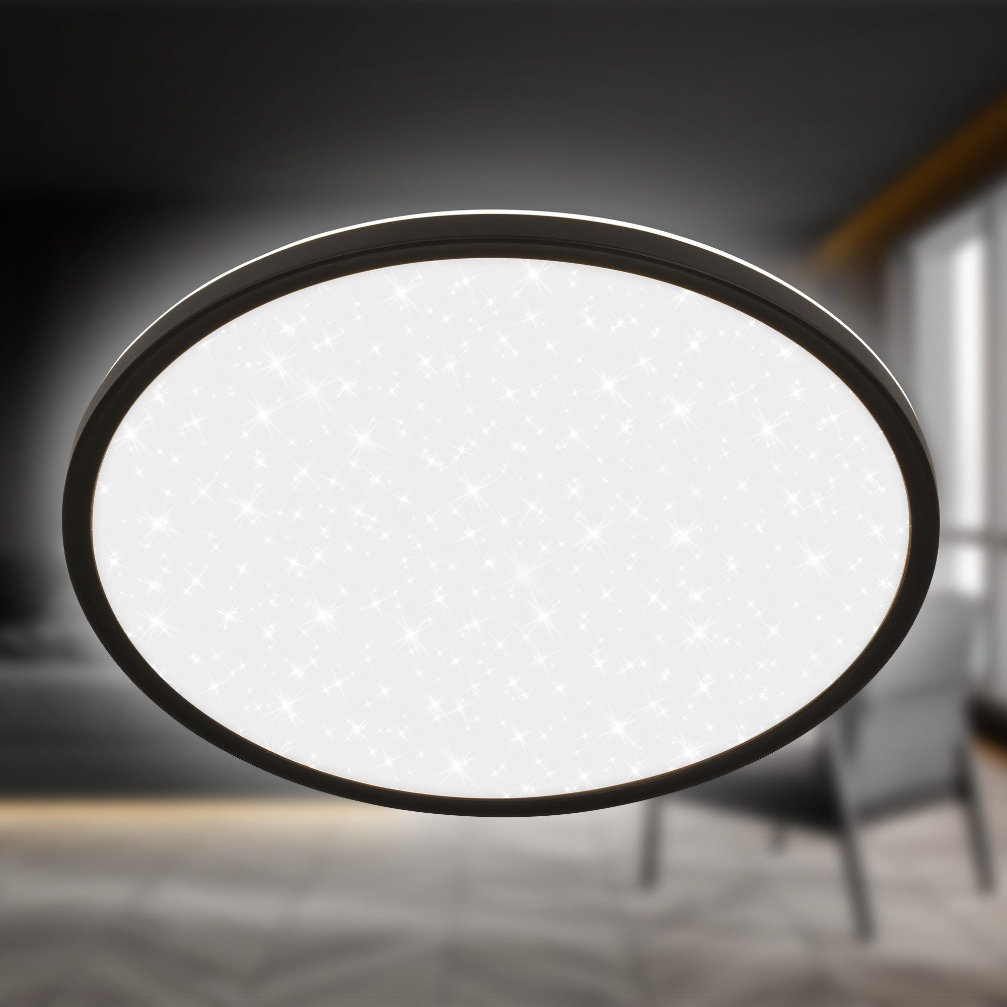 Briloner Leuchten LED Deckenleuchte Sternenhimmel-Effekt indirektes Licht Flaches Design, On/Off, LED fest integriert