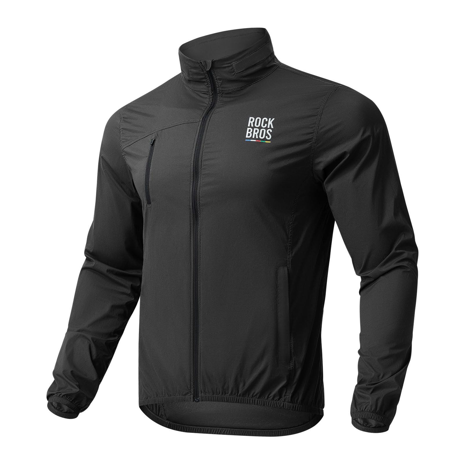 ROCKBROS Fahrradjacke Road-to-Sky Windjacke, lange Radjacke für Radfahren atmungsaktiv Reflektierende Logos