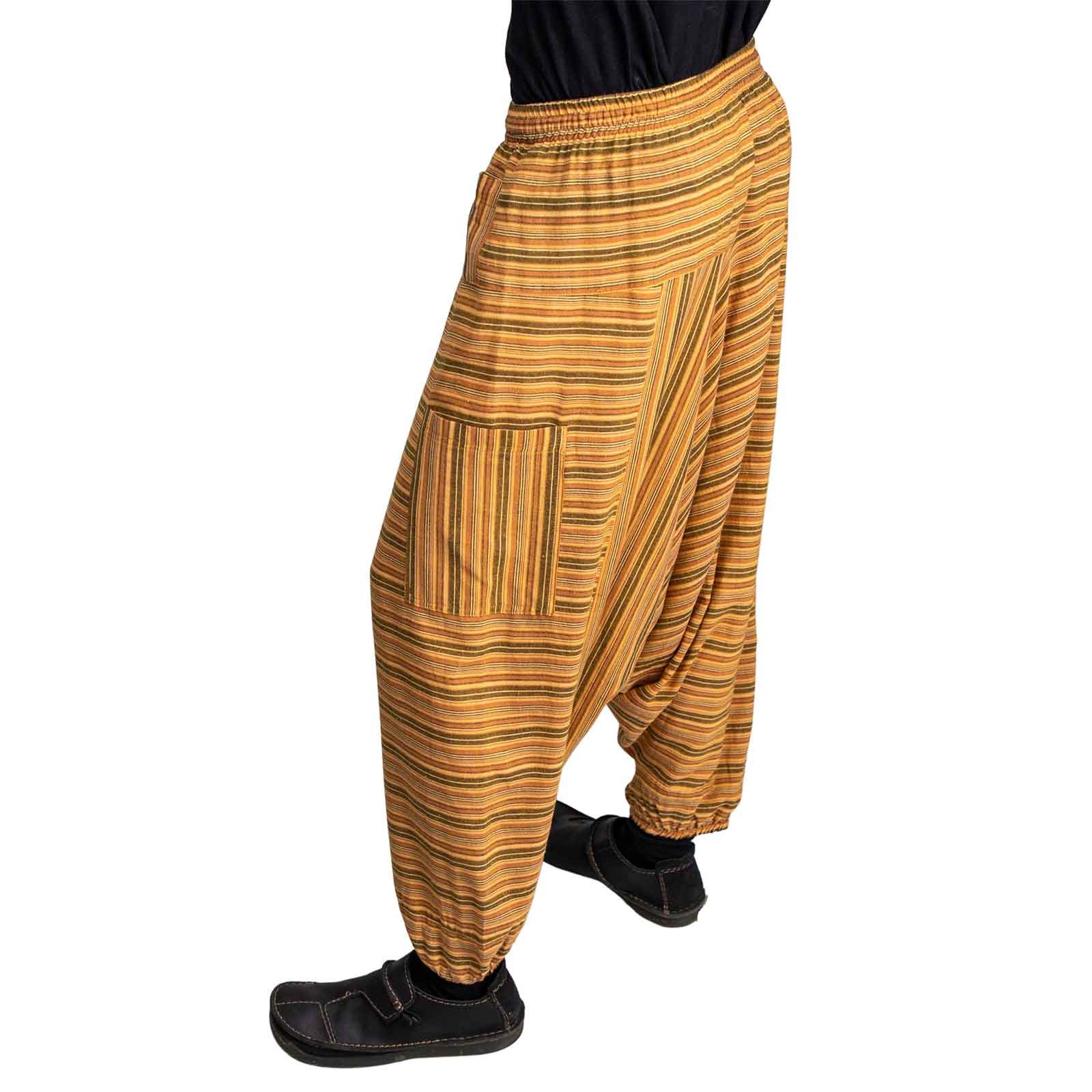 KUNST UND MAGIE Haremshose Bunt Unisex Aladin Haremshose Wellnesshose Wohlfühl Pluder Hose Yoga