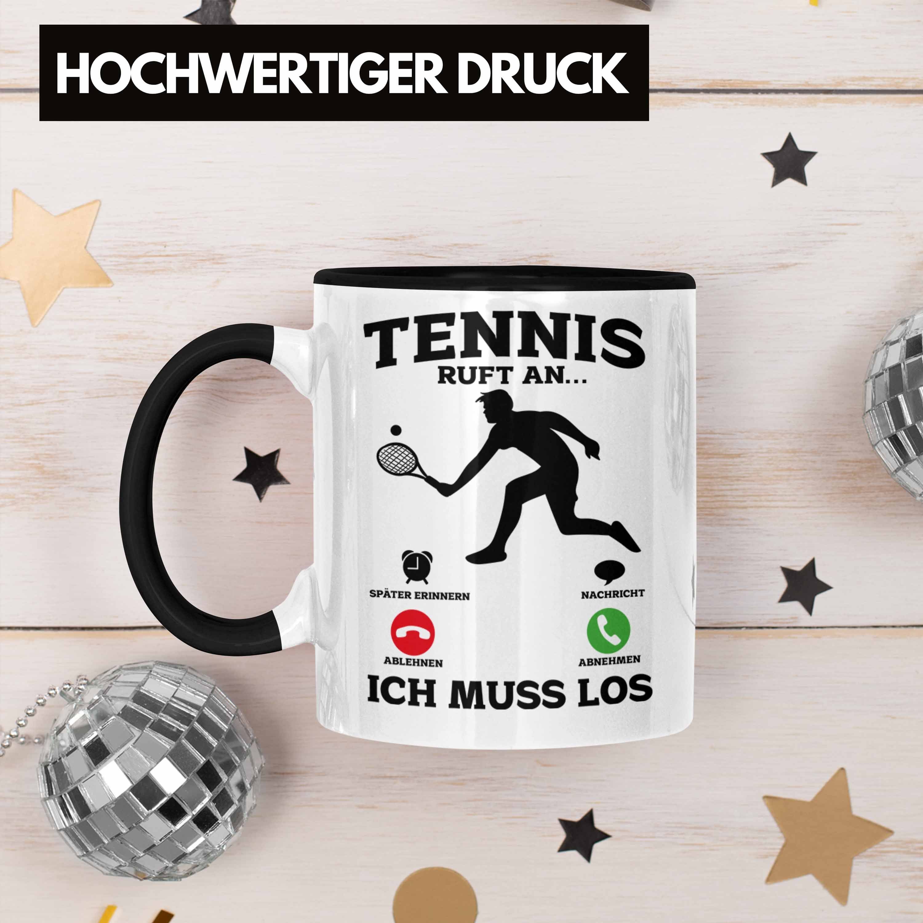 Trendation Tasse Tasse - Geschenkidee Tennis Tennissp Geschenk Schwarz Lustige Tasse Tennisfans