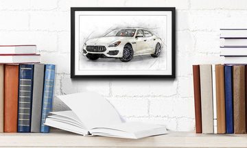WandbilderXXL Bild mit Rahmen White Mas, Auto, Wandbild, in 4 Größen erhältlich
