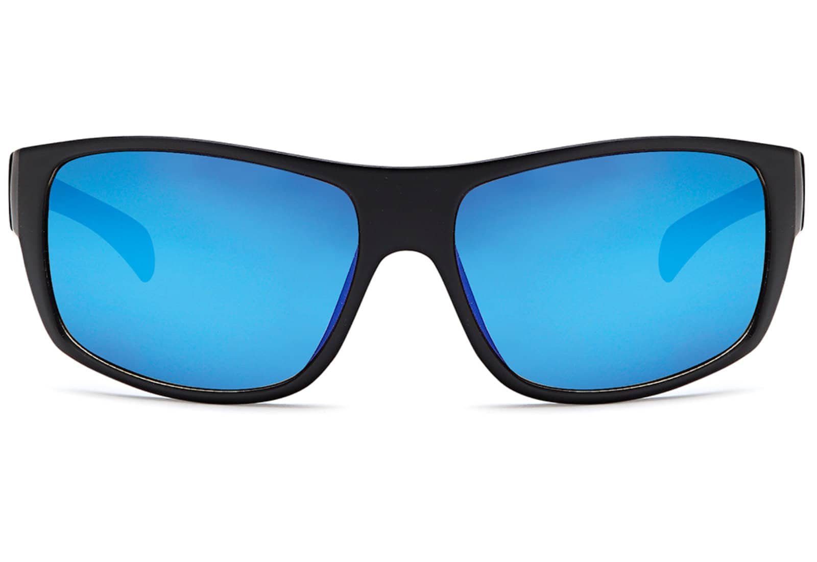(1-St) Sonnenbrille Blau Sonnenbrille BEZLIT Sportliche Linsen schwarzen mit Eyewear