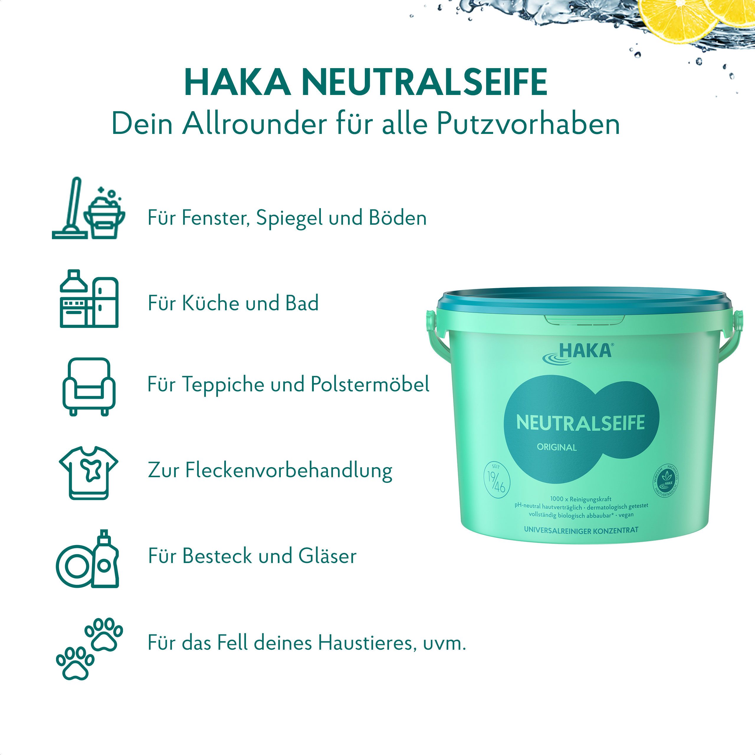 HAKA Neutralseife Original Universalreiniger 5kg Eimer Allzweckreiniger