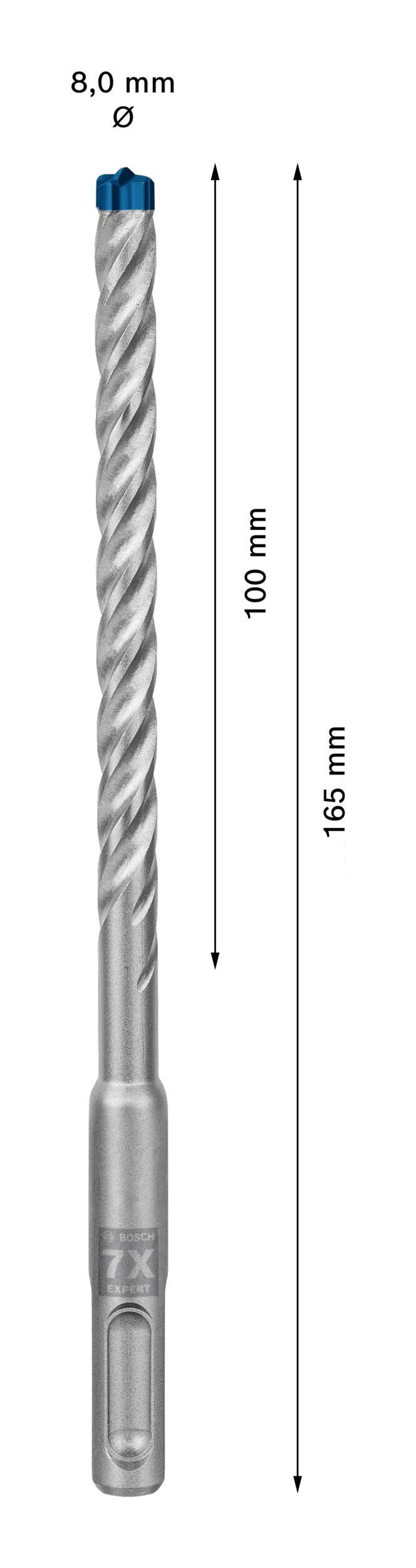 165 - 30er-Pack - 8 x x 100 SDS Stück), plus-7X, BOSCH Hammerbohrer mm Expert Universalbohrer (30