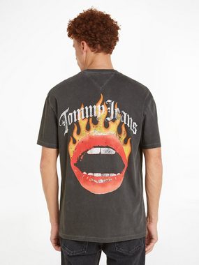 Tommy Jeans T-Shirt TJM REG VINTAGE FIRE LIPS TEE mit Rundhalsausschnitt