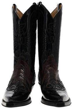 FB Fashion Boots CARLOS PATA Schwarz Braun Cowboystiefel Rahmengenähte Herren Westernstiefel.