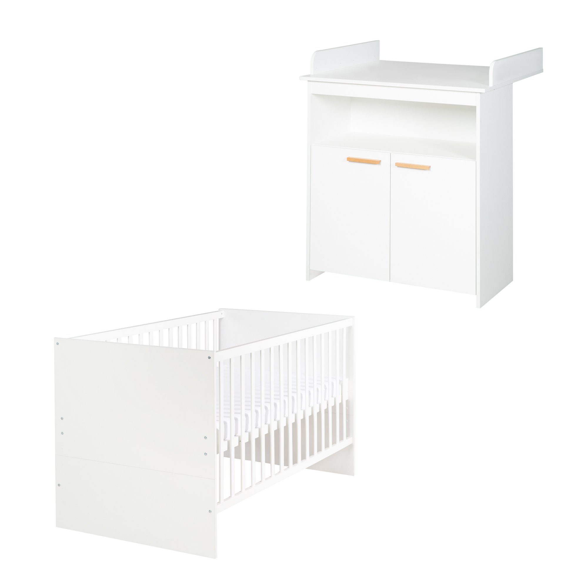 roba® Babymöbel-Set Anton 2-teilig, Gitterbett 70 x 140 cm und Wickelkommod günstig online kaufen