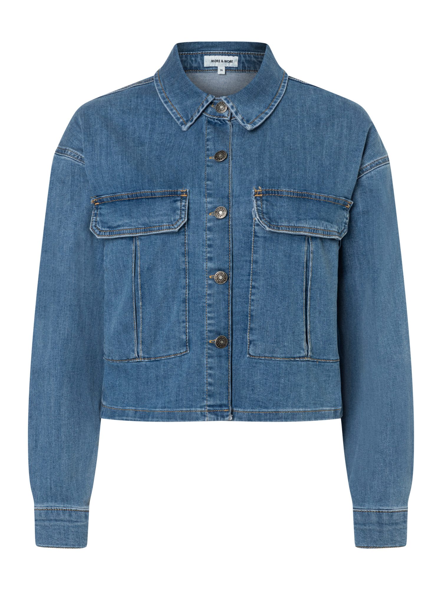 MORE&MORE Jeansjacke kurze, kastige Boxy-Jeansjacke