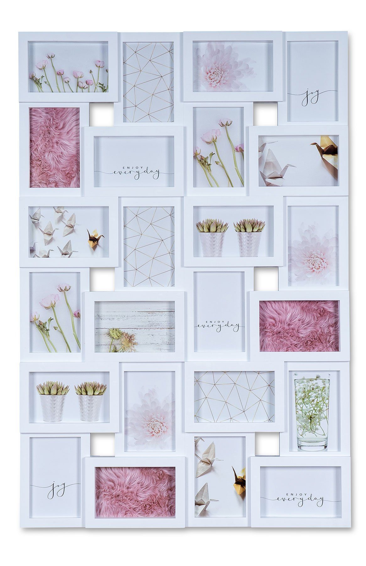 Levandeo® Bilderrahmen Collage, Bilderrahmen weiß 24 Fotos Collage Fotogale günstig online kaufen